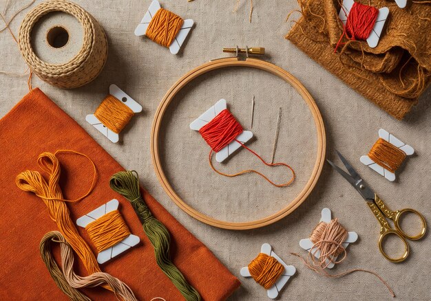 zestaw do haftu: nici i igły